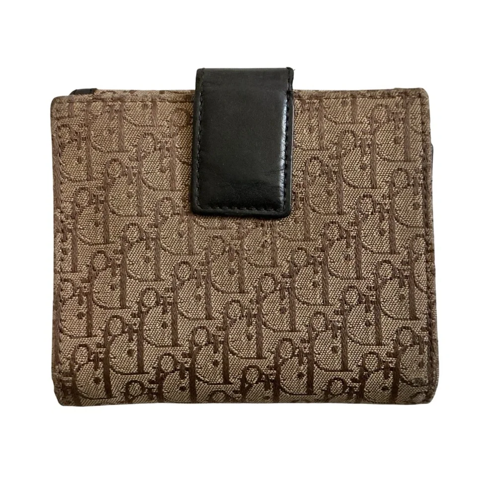 Christian Dior Brown Trotter Compact Wallet